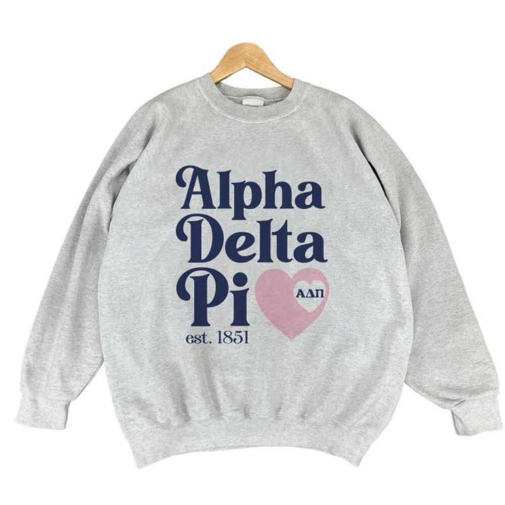 Grey Alpha Delta Pi Sorority Adpi Sorority Aesthetic Big SweatShirt